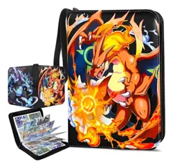 Pokemon Charzard Charmander Trading Card Binder Album 50 Sheet 400 Holder Case - Image 1