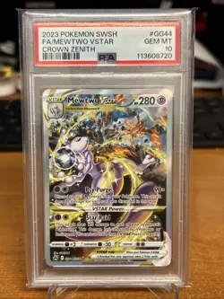 PSA 10 Mewtwo VStar GG44/GG70 Crown Zenith Galarian Gallery Pokemon Card - Image 1
