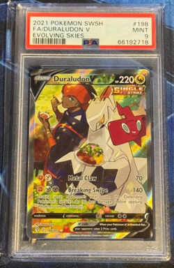 Pokemon Duraludon V FA PSA 9 Sword & Shield Evolving Skies 2021 - Image 1