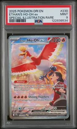 Pokemon TCG Ethan's Ho-Oh ex 230/182 Sv10 Special Illustration Rare Holo PSA 9 - Image 1
