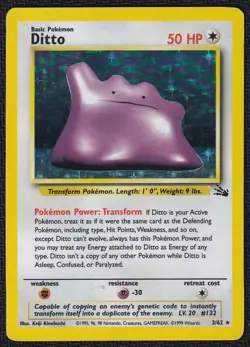 Pokemon Ditto 3/62 Holo Fossil - Image 1
