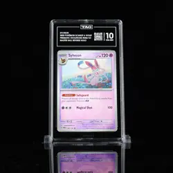 Pokemon Prismatic Evolutions Sylveon Master Ball 40 Reverse Holo TAG 10 - Image 1