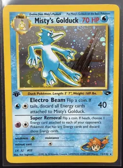 Misty's Golduck 12/132 Holo Rare - Gym Challenge - 1st Edition - Pokemon WOTC - Image 1