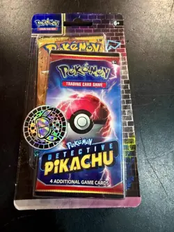 Pokemon TCG Detective Pikachu Checklane Hanging Blister Pack Sun & Moon + Coin - Image 1