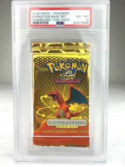 PSA 8 Pokemon Expedition Charizard Booster Pack *NEW PSA CASE DESIGN* - Image 1