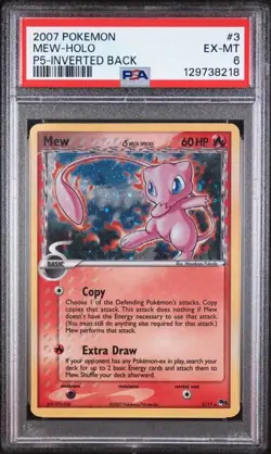 Pokemon TCG Mew Delta Species 3/17 Pop Series 5 Holo - Inverted Back Error PSA 6 - Image 1