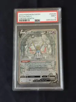 2023 POKEMON SWORD & SHIELD CROWN ZENITH #GG48 FULL ART/ZACIAN V PSA 9 - Image 3