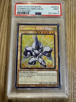Yu-Gi-Oh! 2025 Elemental HERO Neos BLMM-EN003 Secret Rare PSA 9 English - Image 1