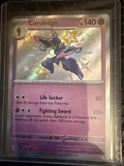 Pokemon Ceruledge TCG Paldean Fates Shiny Holo Rare Card 162/091 NM-MT Condition - Image 1