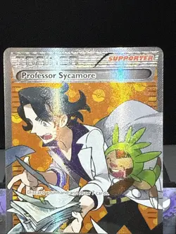 Pokemon Card Professor Sycamore 114/114 Full Art Trainer XY Steam Siege LP - Image 2