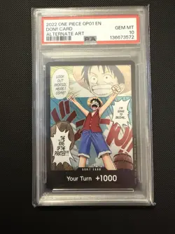 2022 ONE PIECE OP01 - ROMANCE DAWN ALTERNATE ART DON!! CARD - PSA 10 - Image 1