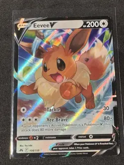 Pokemon TCG Crown Zenith Eevee v Ultra Rare Holo Card 108/159 NM Condition C1 - Image 1