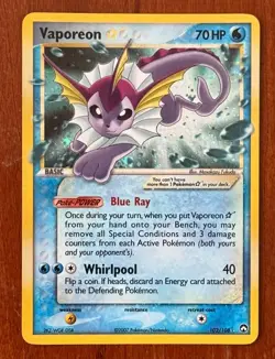 Vaporeon Gold Star Holo Pokemon Card 102/108 2007 EX Power Keepers - Image 1