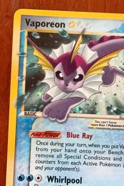 Vaporeon Gold Star Holo Pokemon Card 102/108 2007 EX Power Keepers - Image 5