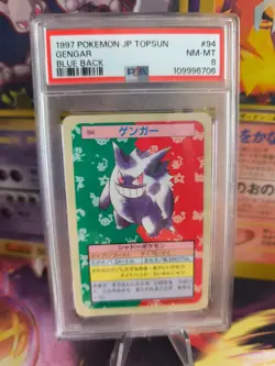 Pokemon Card Gengar Topsun Blue Back 1995 Vintage Bandai Japanese PSA 8 - Image 1