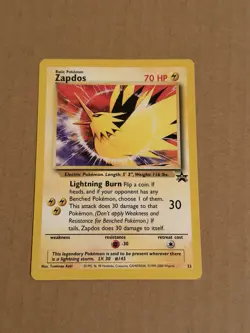 Zapdos 23 NM Black Star Promo Rare Pokemon TCG Card 2000 Vintage WoTC - Image 1