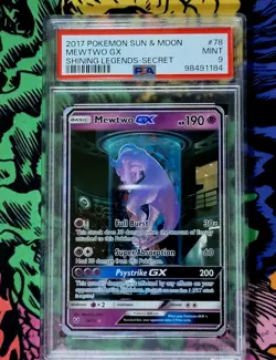 Mewtwo GX Holo Pokemon Card 78/73 Shining Legends 2017 PSA 9 English - Image 1
