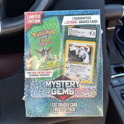Pokemon TCG Limited Edition Mystery Gems CGC Graded Card And Booster Pack - Image 1