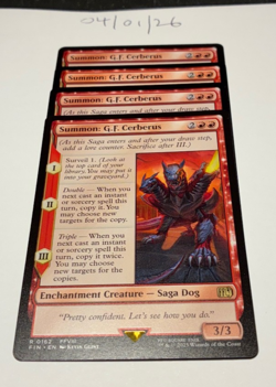 Magic the Gathering MTG Summon: G.F. Cerberus x4 Rare Cards NM/M Final Fantasy - Image 1