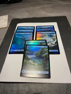 Magic the Gathering MTG Assorted Island Full Art x8 Land FOIL Cards NM/M Final - Image 1