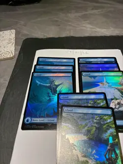 Magic the Gathering MTG Assorted Island Full Art x8 Land FOIL Cards NM/M Final - Image 3