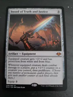 MTG Magic Sword Of Truth And Justice 229 Mh1 M EN KARTE CARD SPECIAL ART Tcg - Image 1
