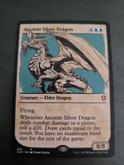 MTG Magic Ancient Silver Dragon 382 Clb R M EN KARTE CARD FULL SPECIAL ART Tcg - Image 1