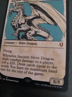 MTG Magic Ancient Silver Dragon 382 Clb R M EN KARTE CARD FULL SPECIAL ART Tcg - Image 3