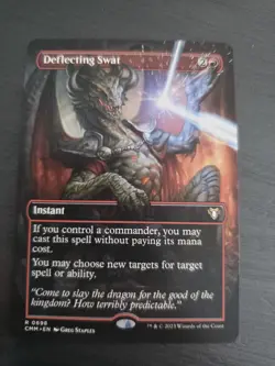 MTG Magic Deflecting Swat R 0698 Cmm Dragon EN KARTE CARD FULL SPECIAL ART Tcg - Image 1