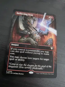 MTG Magic Deflecting Swat R 0698 Cmm Dragon EN KARTE CARD FULL SPECIAL ART Tcg - Image 2