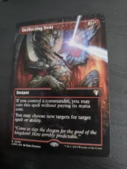 MTG Magic Deflecting Swat R 0698 Cmm Dragon EN KARTE CARD FULL SPECIAL ART Tcg - Image 3