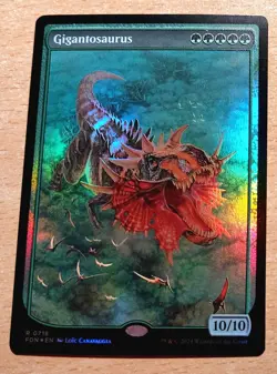 Mtg Magic: 3 x FOIL Full Art Gigantosaurus, Special Theme, Mint, Excellent Dinosaurs - Image 4