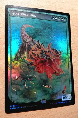 Mtg Magic: 3 x FOIL Full Art Gigantosaurus, Special Theme, Mint, Excellent Dinosaurs - Image 5