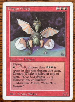MTG Magic The Gathering - Original 1994 REVISED Edition - Dragon Whelp - Image 1