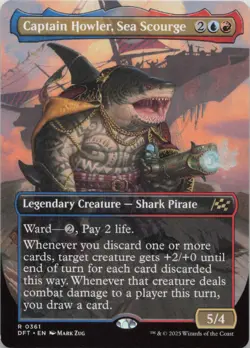 Captain Howler, Sea Scourge (Borderless) R Aetherdrift 361 - LP MTG - Image 1