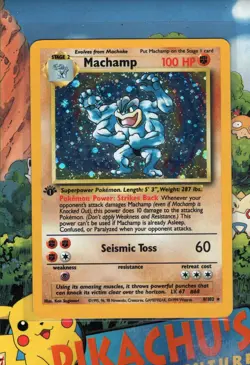 Pokemon TCG Machamp Base Set 8/102 Holo 1st Edition Holo Rare LP - Image 1
