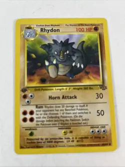 Pokemon Rhydon Jungle 45/64 1st Edition Uncommon Pokemon Regular Vintage 1999 - Image 1