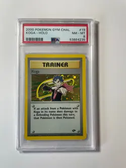 2000 Pokemon Gym Challenge Unlimited Koga Holo #19 PSA 8 - Image 1