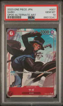 2023 ONE PIECE JPN OP05-AWAKENING OF THE NEW ERA ALTERNATE ART #007 SABO PSA 10 - Image 1