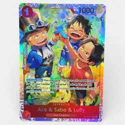 One Piece CCG Carrying On His Will Ace, Sabo & Luffy OP13-007 SR Foil 🆓🚚🔥 - Image 1
