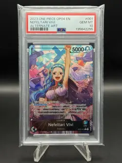 PSA 10 GEM MINT NEFELTARI VIVI OP04-001 ALT ART LEADER ONE PIECE TCG ENGLISH - Image 1