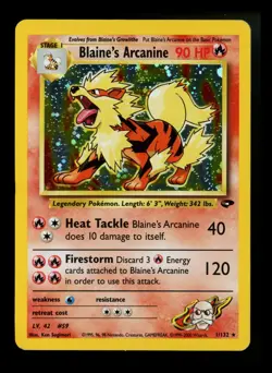 PRIVATE LISTING 3 CARD LOT Blaine's Arcanine 1/132 Gym Challenge Pokemon Card - Image 1