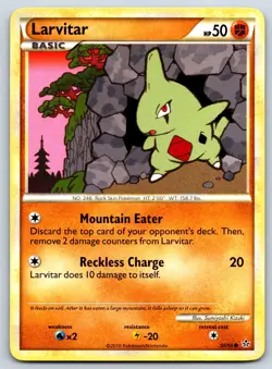 Larvitar - HGSS Unleashed 50/95 HeartGold SoulSilver Pokemon Card LP - Image 1