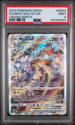 💫 Mewtwo VSTAR Crown Zenith: Galarian Gallery PSA 9 Card #GG44 NEW CERT 💫 - Image 1