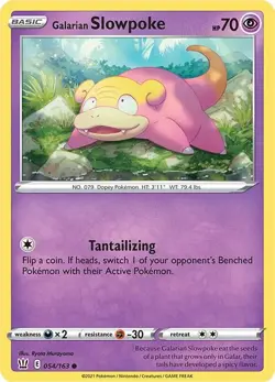Galarian Slowpoke Common SWSH05: Battle Styles 054/163 NM English Pokemon Card - Image 1
