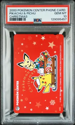 PSA 10 Pokemon Center Phone Card Pikachu & Pichu Christmas 2000 Oddish Clefairy - Image 1