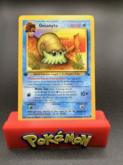 1st Edition Omanyte 52/62 Fossil Set Rare Vintage 1999 Pokemon Card - NM - Image 1