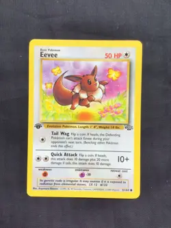 Pokemon Cards: Jungle 1st Edition Common: Eevee 51/64 - Image 1