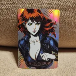 Black Widow Marvel Avengers Goddess Anime Waifu Holo Card Carddass Masters #17 - Image 1