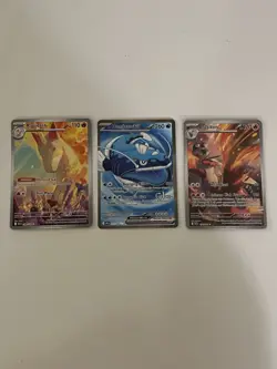 Pokemon TCG Destined Rivals 3 Card Lot - Blaziken, Rapidash, & Dondozo - Image 1